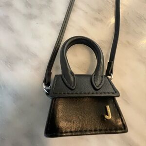 Jacquemus micro le petit Chiquito crossbody bag. Black leather. Used condition.